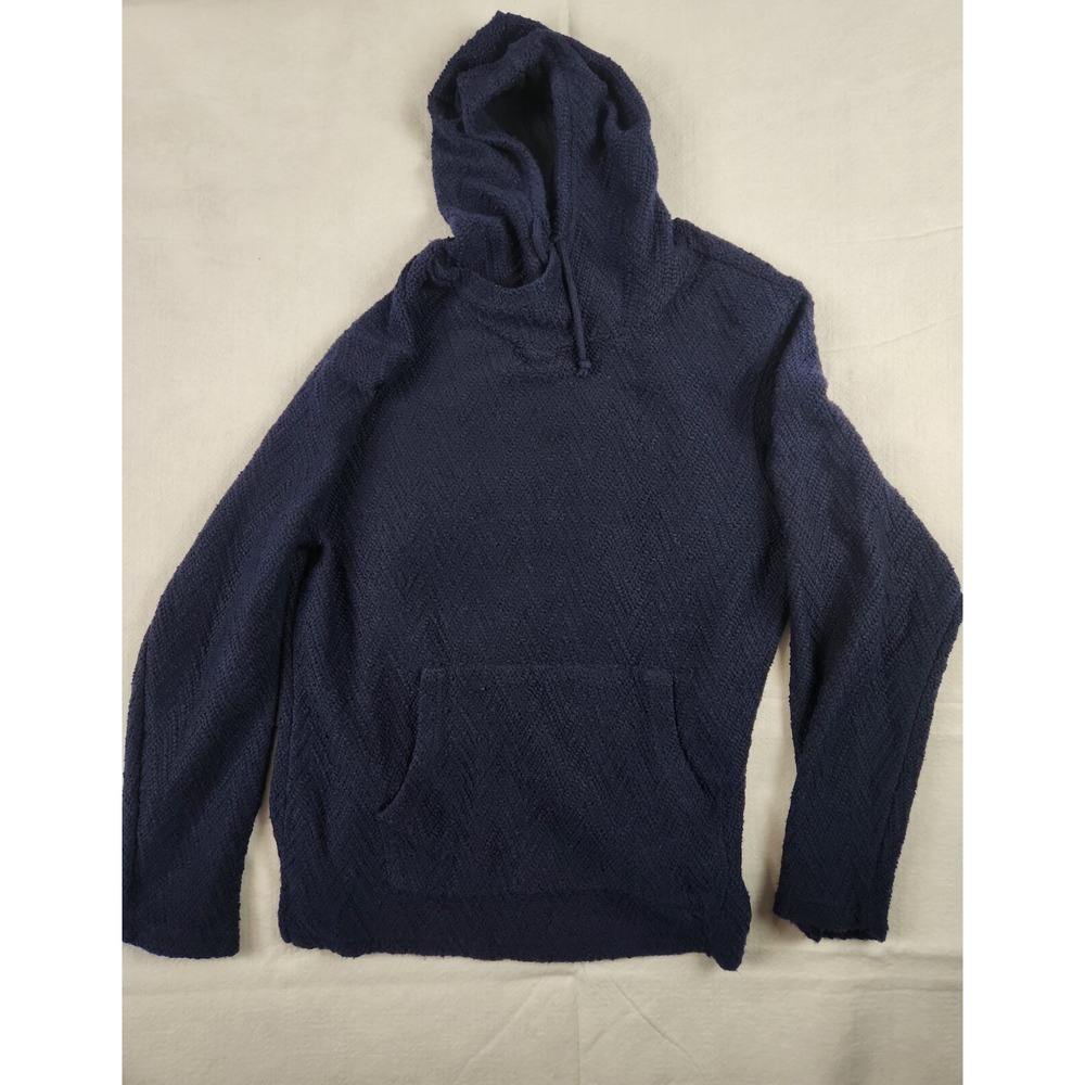 True Craft Knit Sweater Top Size S Hoodie Pocket Southern Design Cotton Blue